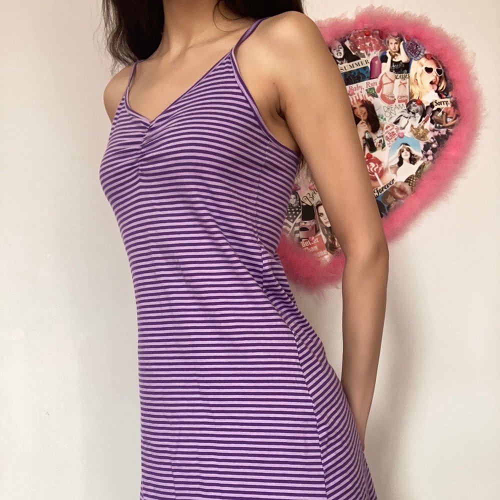 Dainty purple striped slip